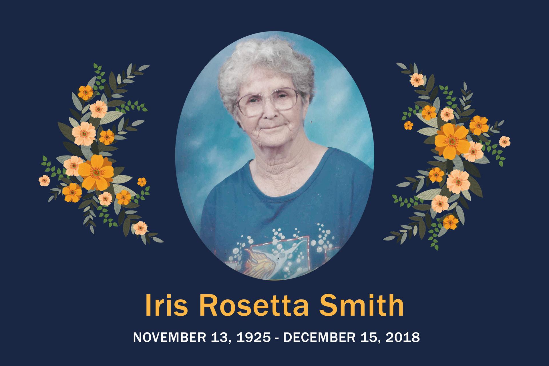 Obituary Iris Rosetta Smith