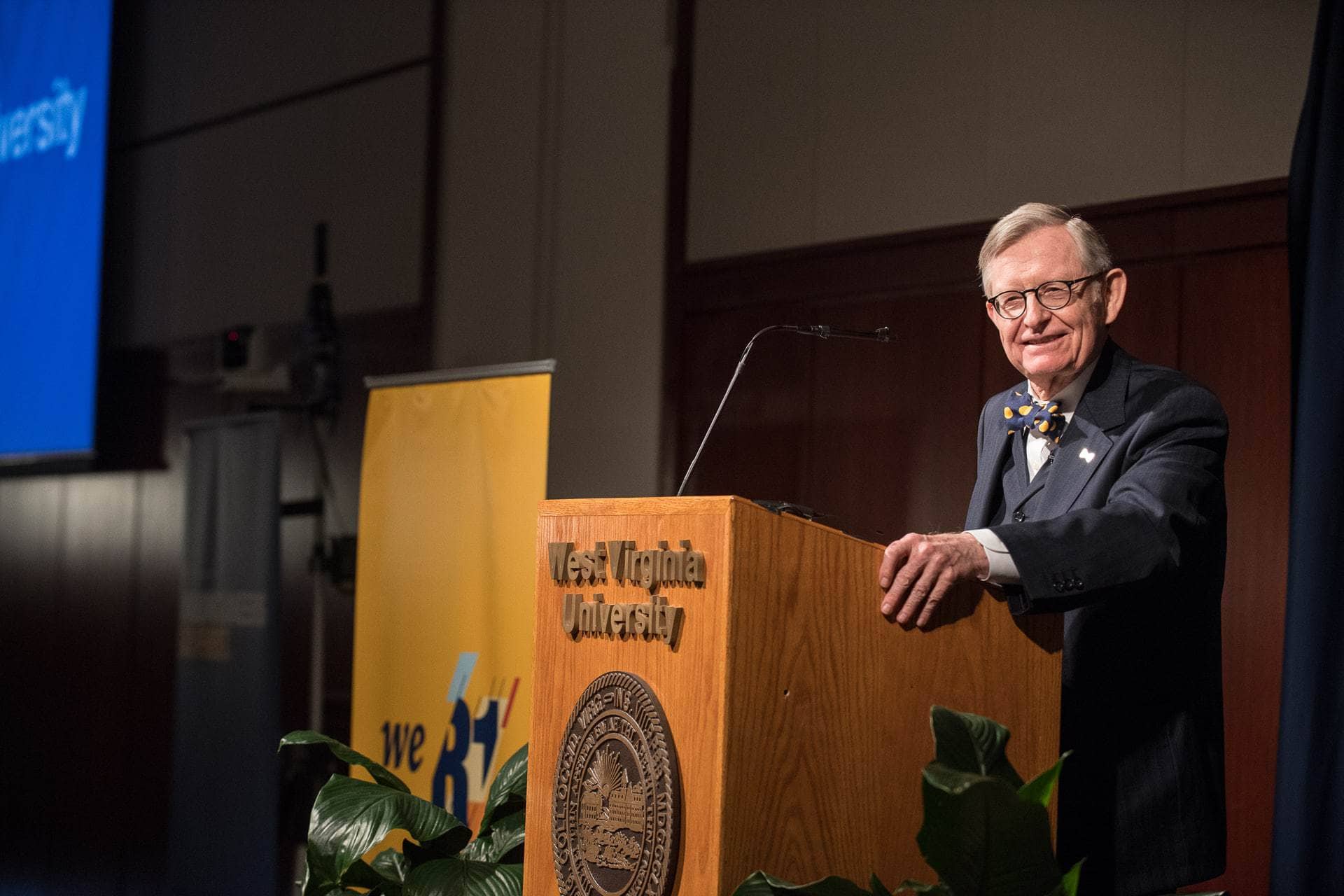 WVU President Gordon Gee speaks during the 2019 Spring State of the University at The Erickson Alumni Center