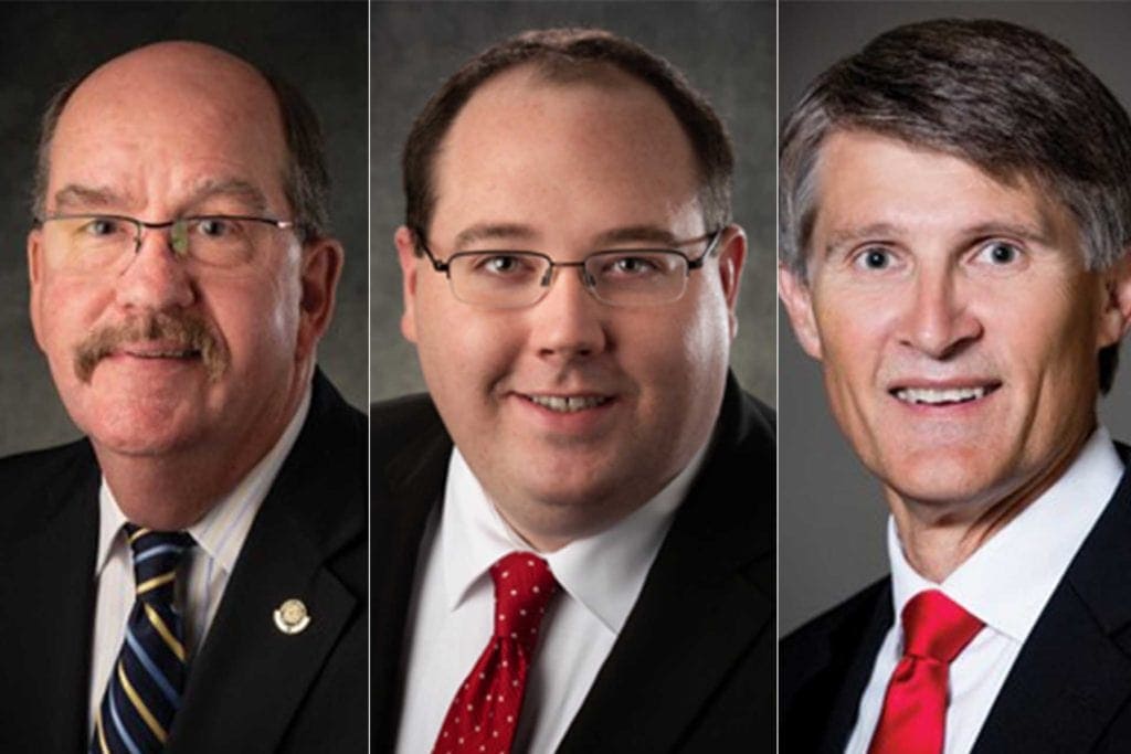 Sen. Bill Hamilton, Rep. Carl 'Robbie' Martin and Sen. Greg Boso