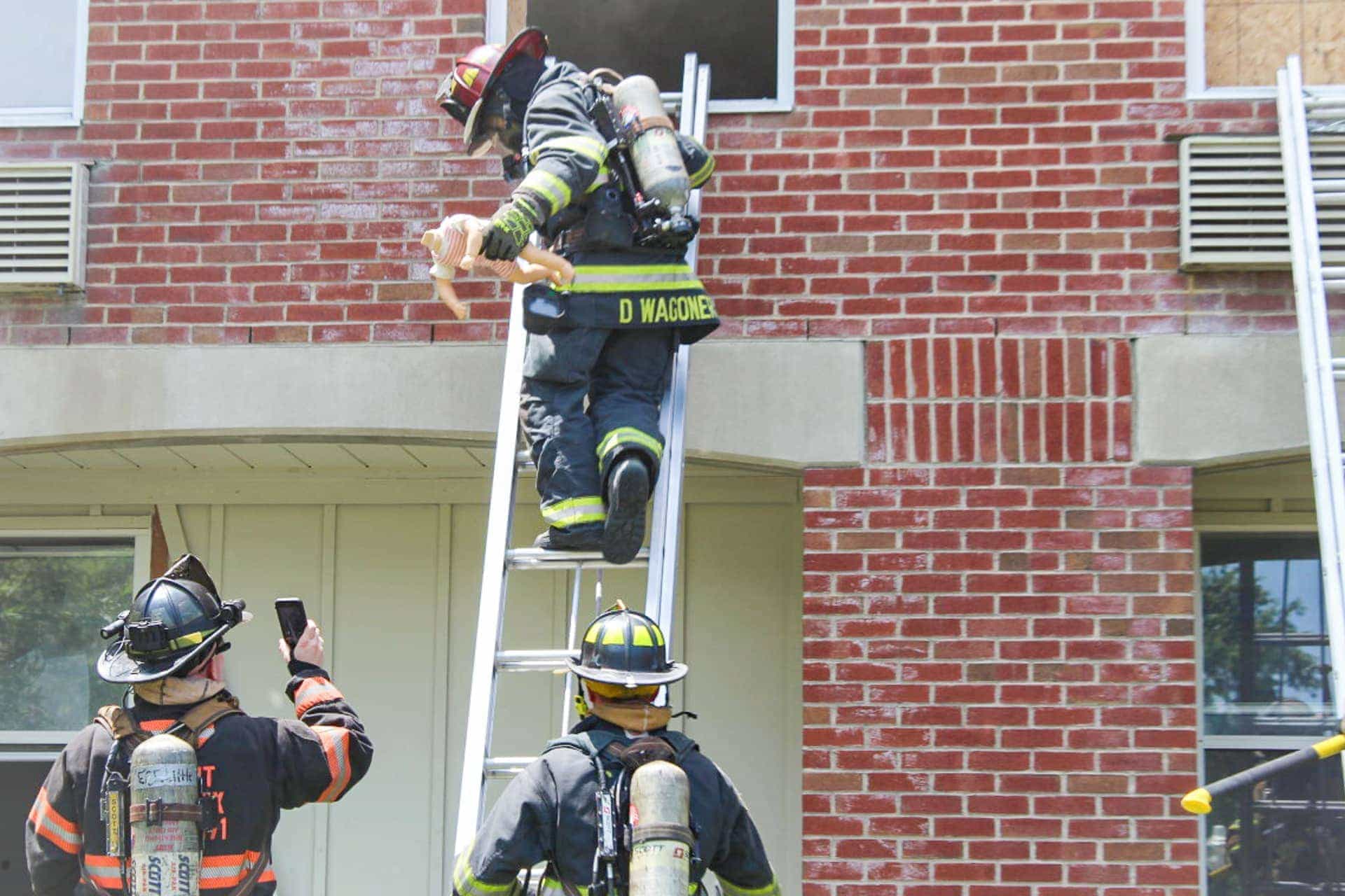This is definitely a drill West Virginia firefighters practice blazebattling tactics in Camden