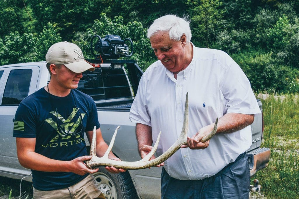 Governor Jim Justice with elk horn