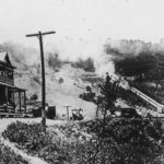 Richland Coal Company Clifton mine tipple, burning after strikers set fire to it.