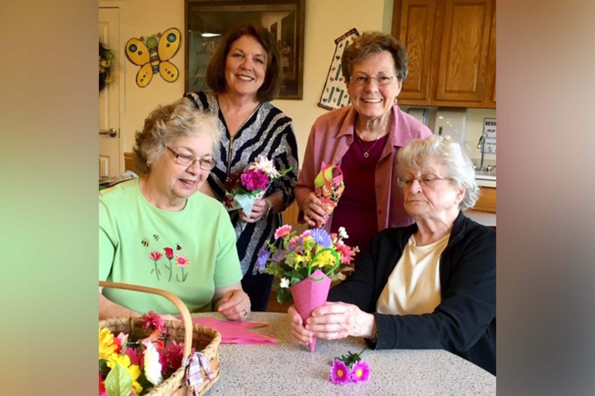 From left to right: Linda DeBarr, Jane Godwin, Vonnie Hager, and Wilda Godwin