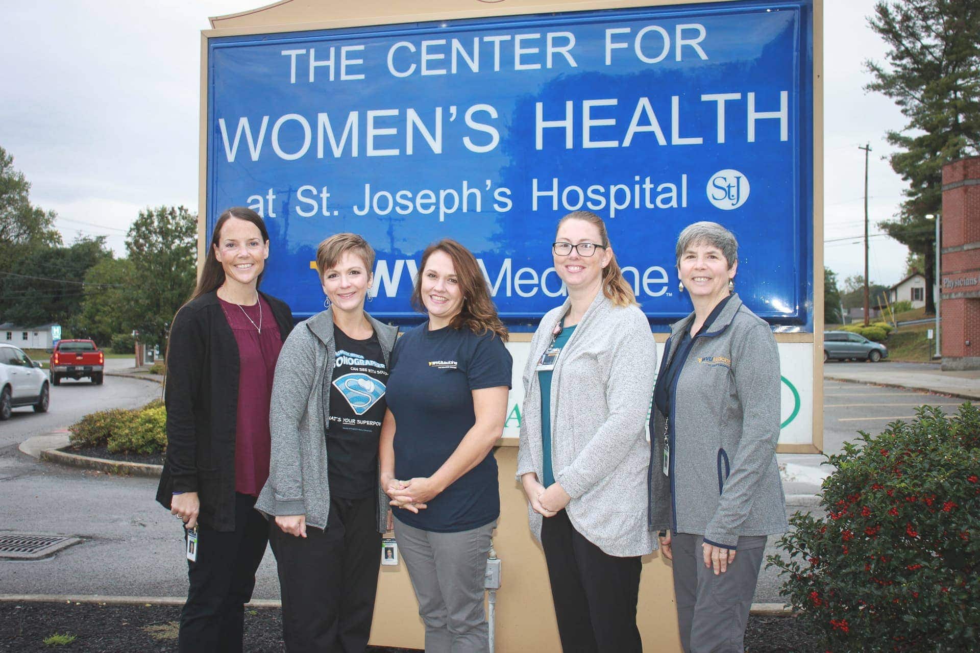 Pictured, left to right: Katherine Keely Burnside, PAC; Sarah Riffle, RDMS; Amanda Ketterman, CNM; Sarah Hicks, CNM; and Kathryn Robinson, CNM.