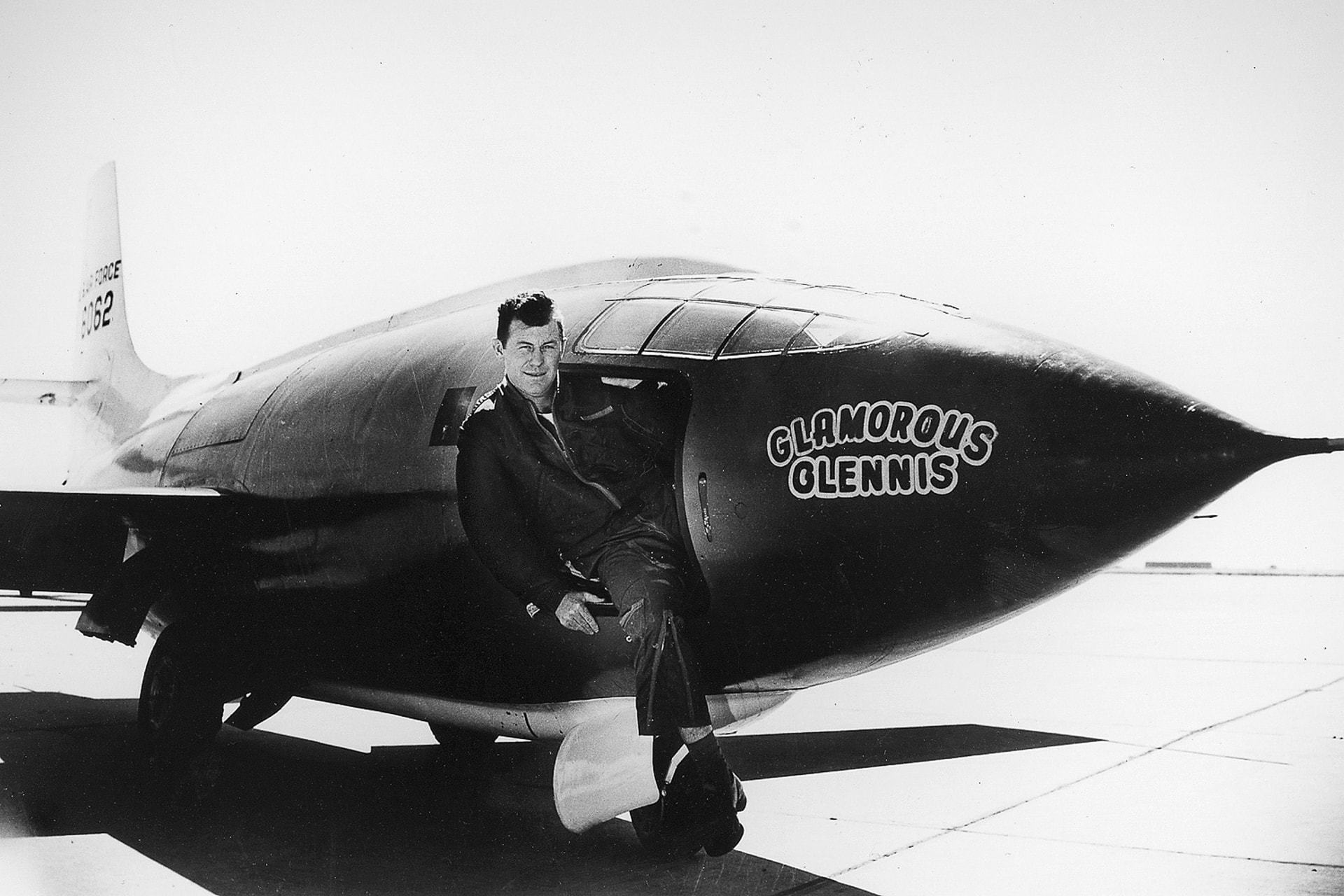 Chuck Yeager with "Glamorous Glennis," the Bell X-1