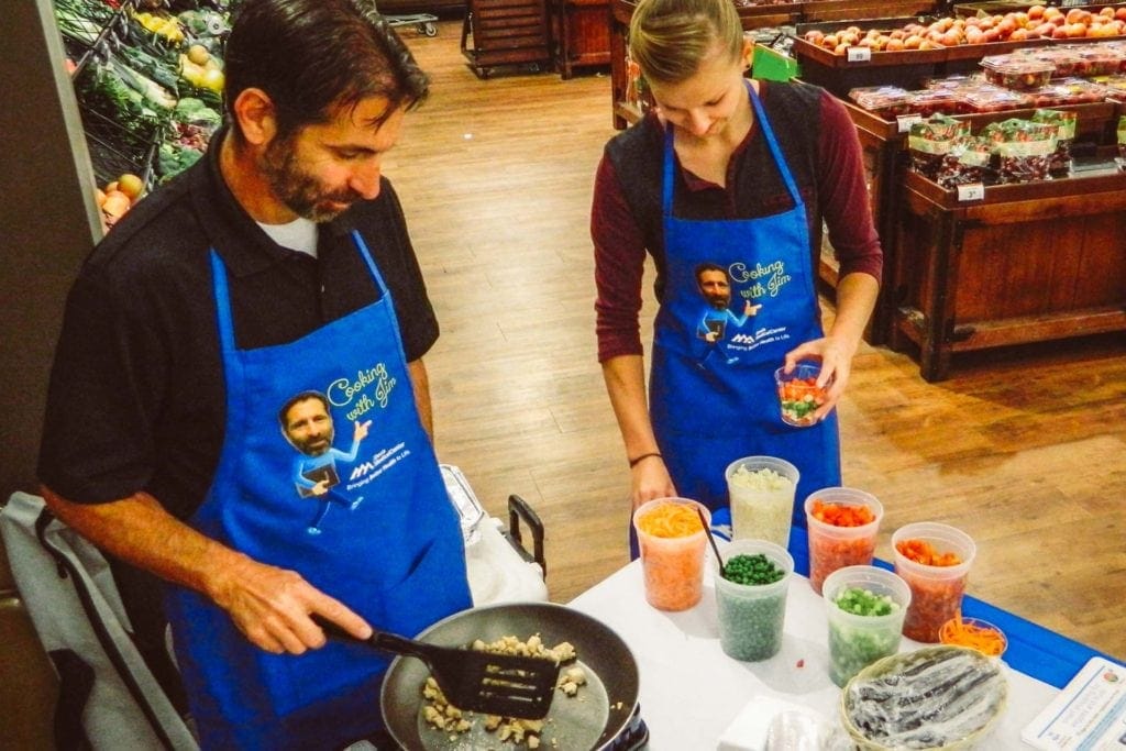 Education and community outreach are important parts of Davis Medical Center’s diabetes education and management programming. Jim Severino, Director of Nutrition Services and a Certified Diabetes Educator, is seen hosting a supermarket tour where he explains how to cook healthy using fresh fruits and vegetables.
