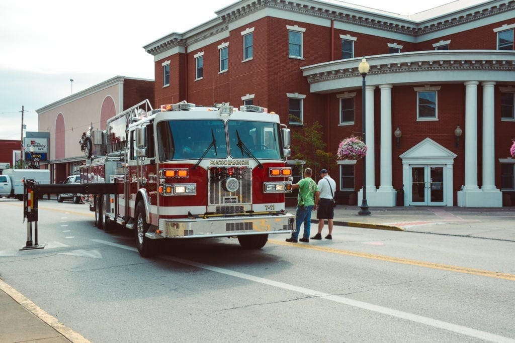 Firefighters investigate smoke at the courthouse in September 2019.The courthouse will hold a fire drill on Friday, Dec. 13 to prepare for any future emergencies.