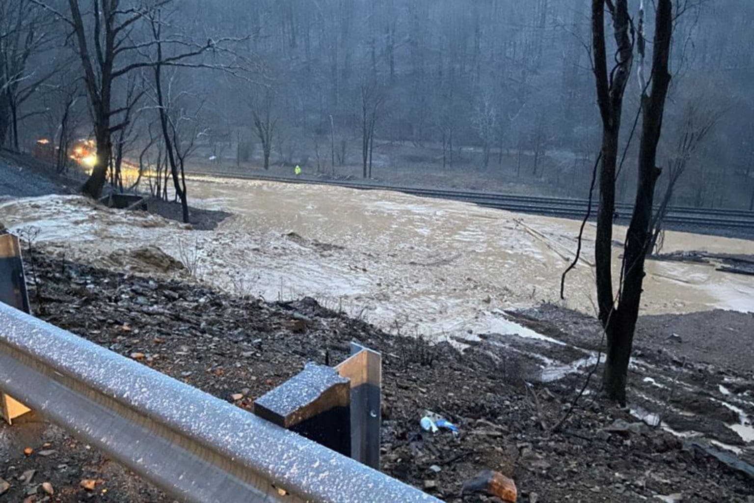 High water and mud slides causing road closures across southern West
