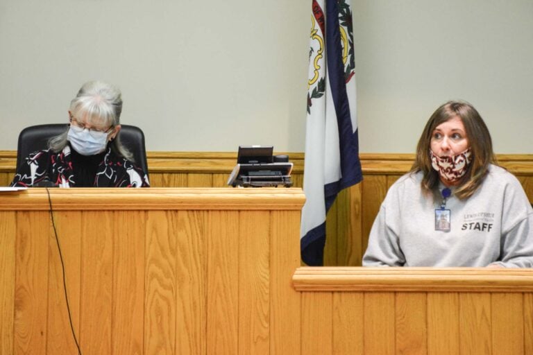 Lewis-Upshur Animal Control Facility Supervisor Jan Cochran testifies at Friday's hearing in front of Magistrate Kay Hurst.