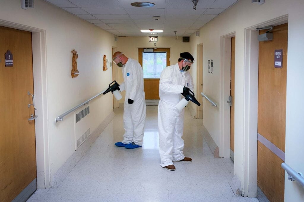 The Bacteria Busters team uses medical-grade disinfection solutions to help keep homes and offices germ-free.