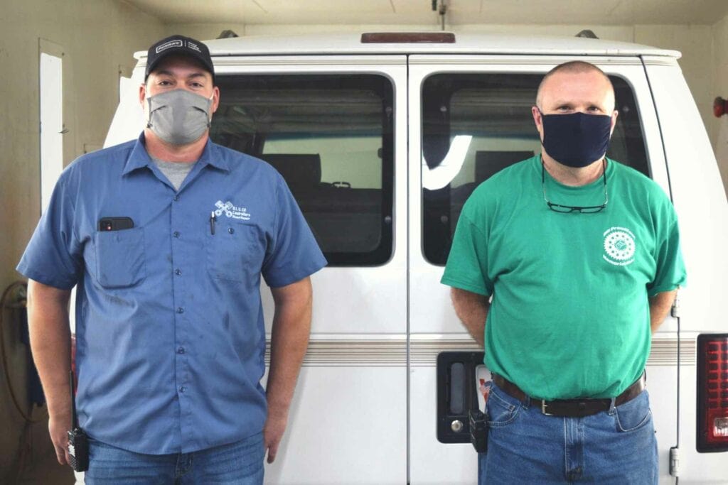Billy Poling is the instructor for welding technology at Fred Eberle Technical Center and Scott Currence is the instructor for the automotive collision repair program. Both programs run on the simulated workplace theory, where students learn what it is like to be in an actual workplace. Certifications are given to students who successfully complete the programs.