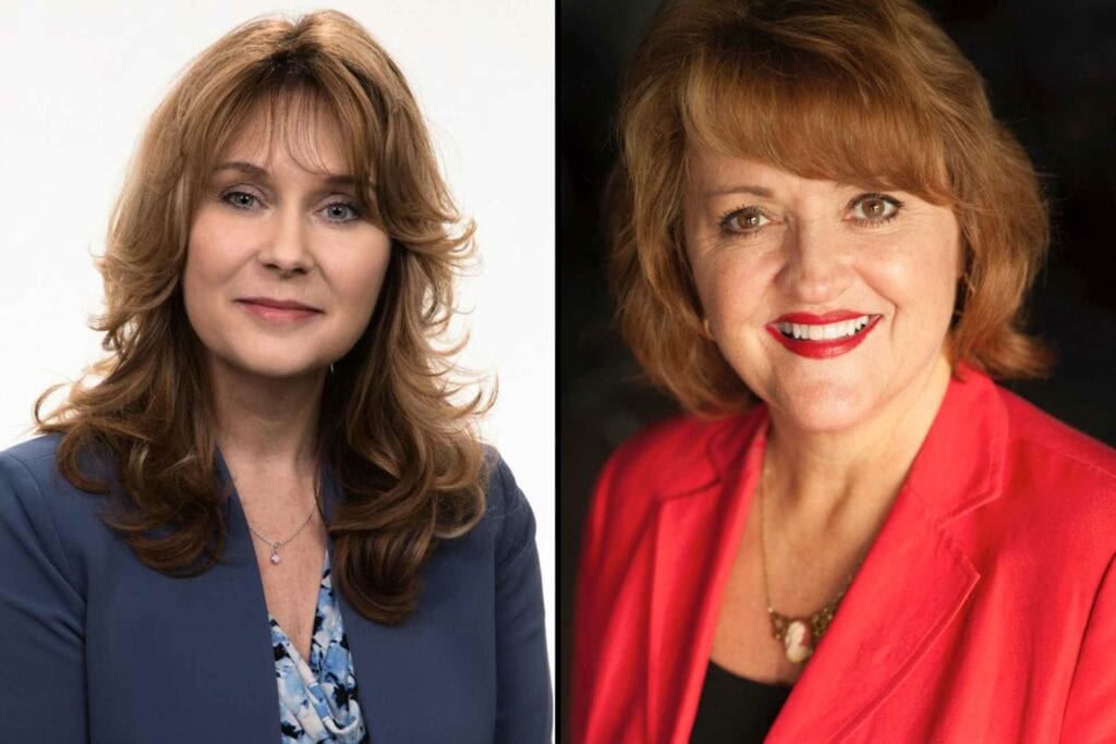 New Rotary members Lisa Cain, left, and Dr. Sara Stankus