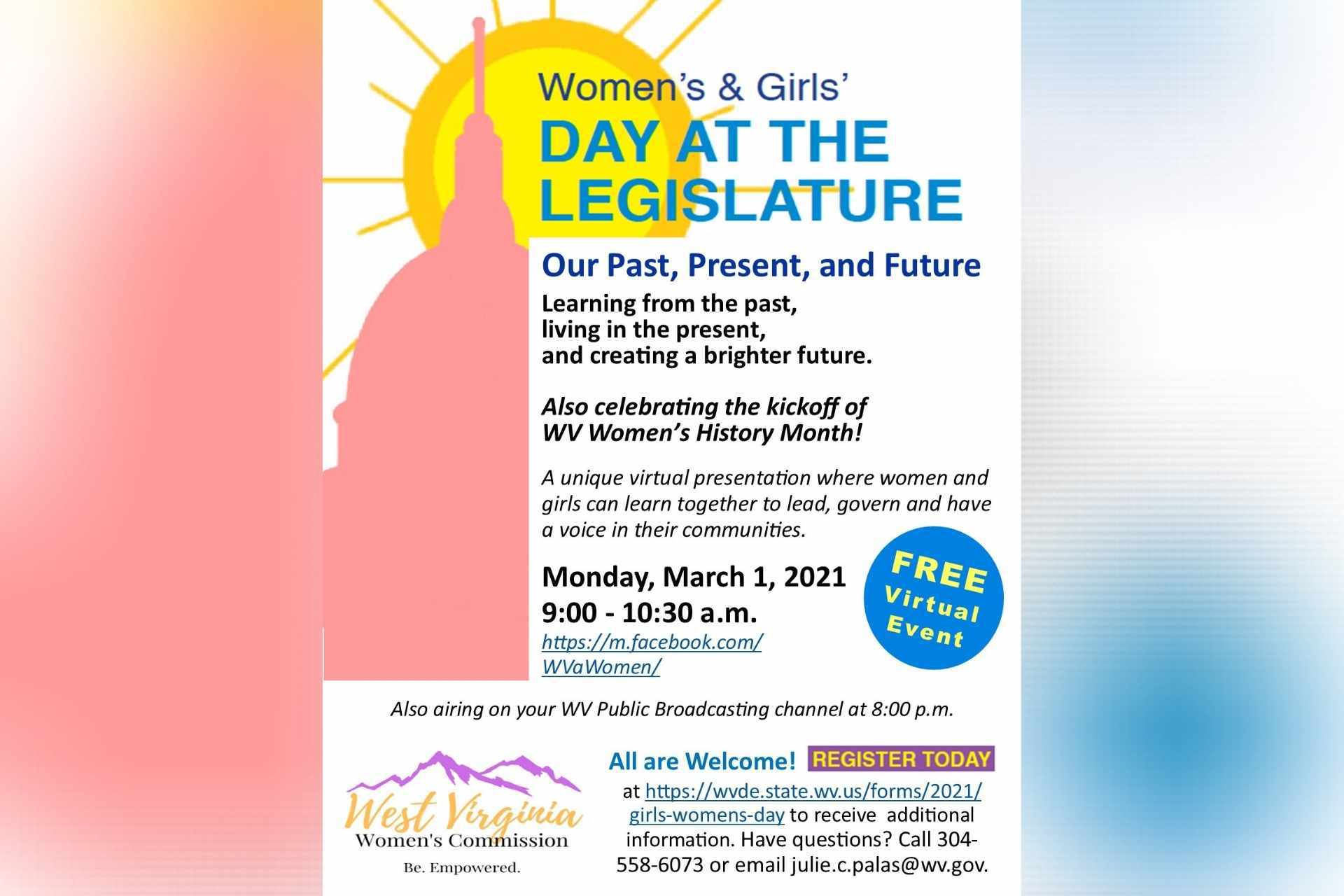 Registration Now Open For The 21 Virtual Women S And Girls Day At The Legislature