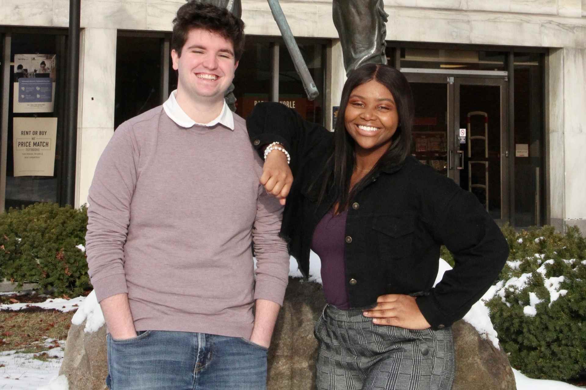 Elected: Hunter Moore is the new vice president and Amaya Jernigan is the first Black woman president of the WVU Student Government Association. (WVU Photo)