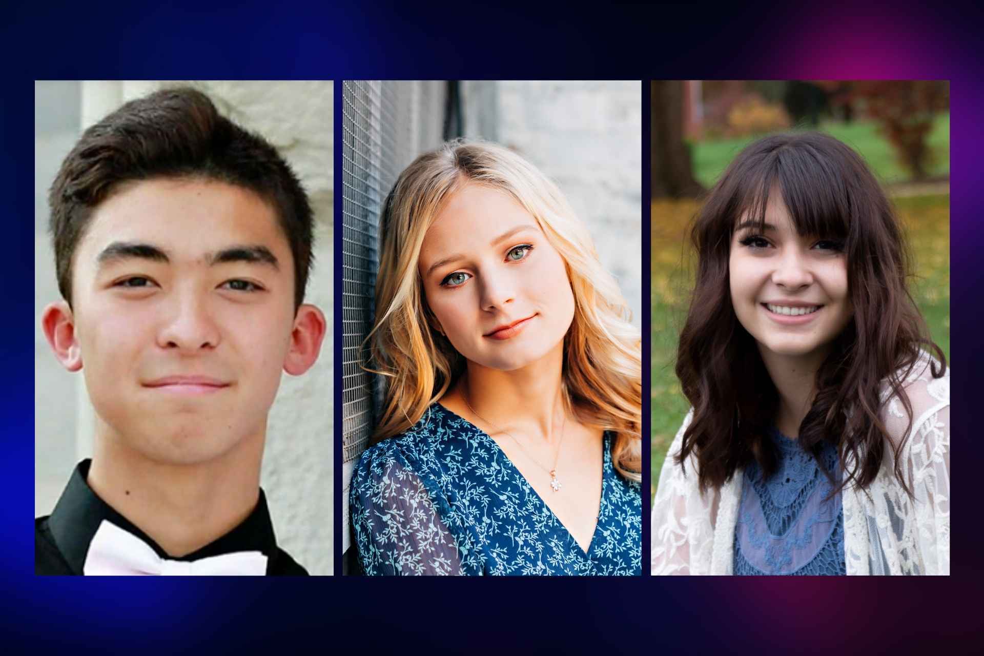From left: Nick Murphy, Parkersburg South High School; Zara Zervos, John Marshall High School; Kendra Goeddert Greenbrier East High School