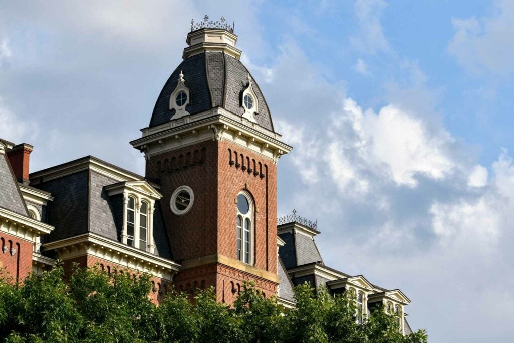 Woodburn Hall as seen Wednesday, July 14, 2021. (WVU Photo/Jennifer Shephard)