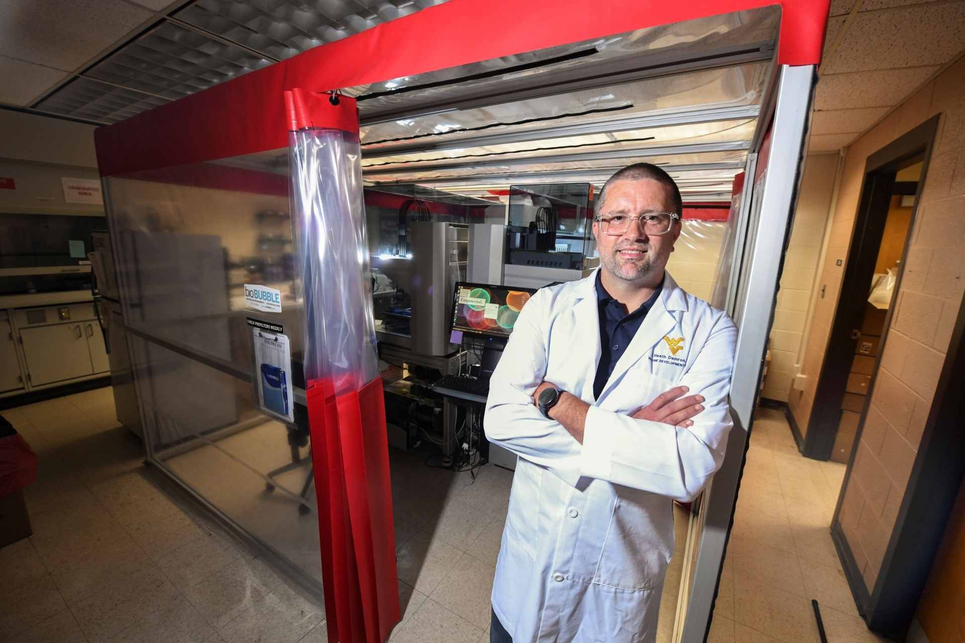 Heath Damron, director of the WVU Vaccine Development Center, has led a team that has created a nasal mist vaccine against COVID-19, according to tests. (WVU Photo/Brian Persinger)