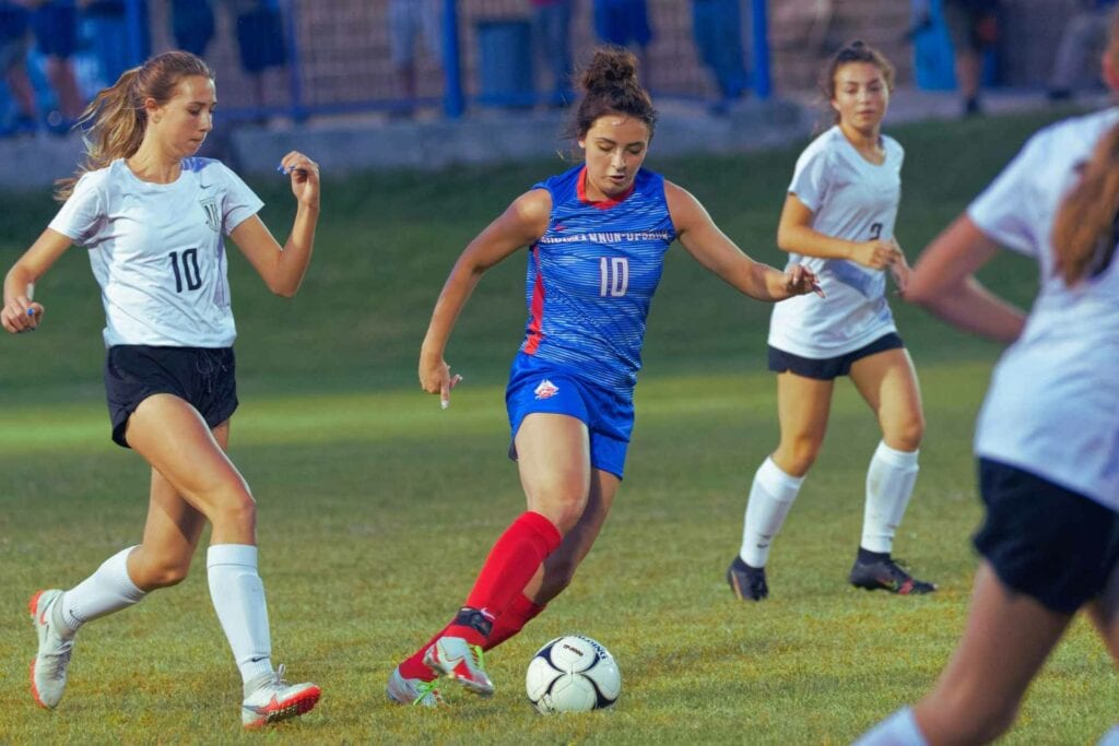 Catherine Oliveto struck twice as the Lady Bucs cruised to a 5-1 win over North Marion on Tuesday.