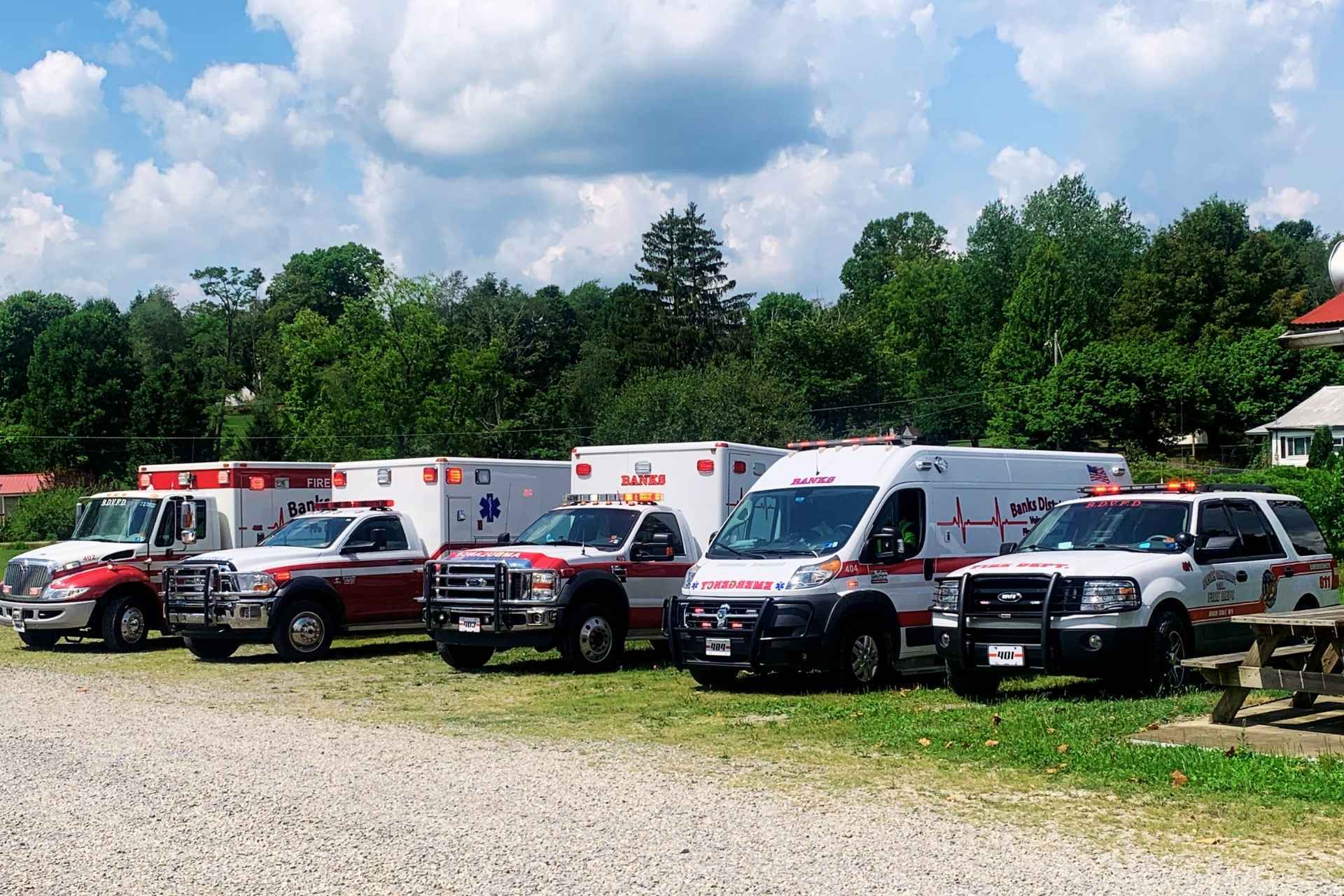 The Banks District EMS fleet. (Photo by John Roby)