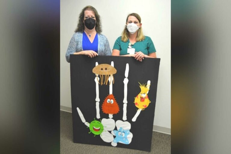 Mon Health Stonewall Jackson Memorial Hospital employees Vickie Wiseman and Tabby Ratcliff, pictured above, will be coordinating a “Hand Washing” station with information about germs at the 11th annual Mon Health SJMH Halloween Safety Fair on Sat., Oct. 30 at the Weston hospital on the back parking lot to accommodate social distancing. Masks will be available.