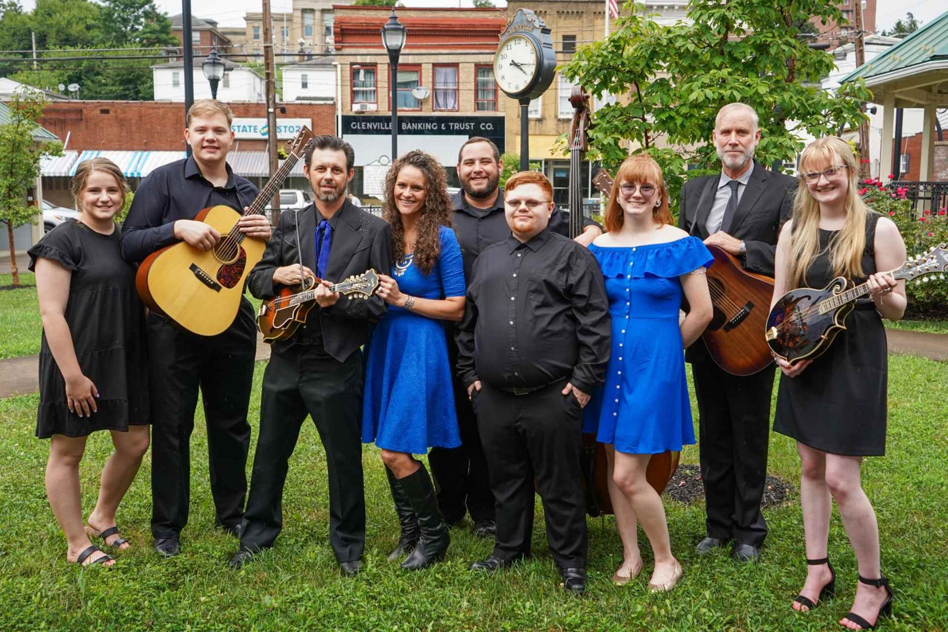 Members of the Glenville State College Bluegrass Band