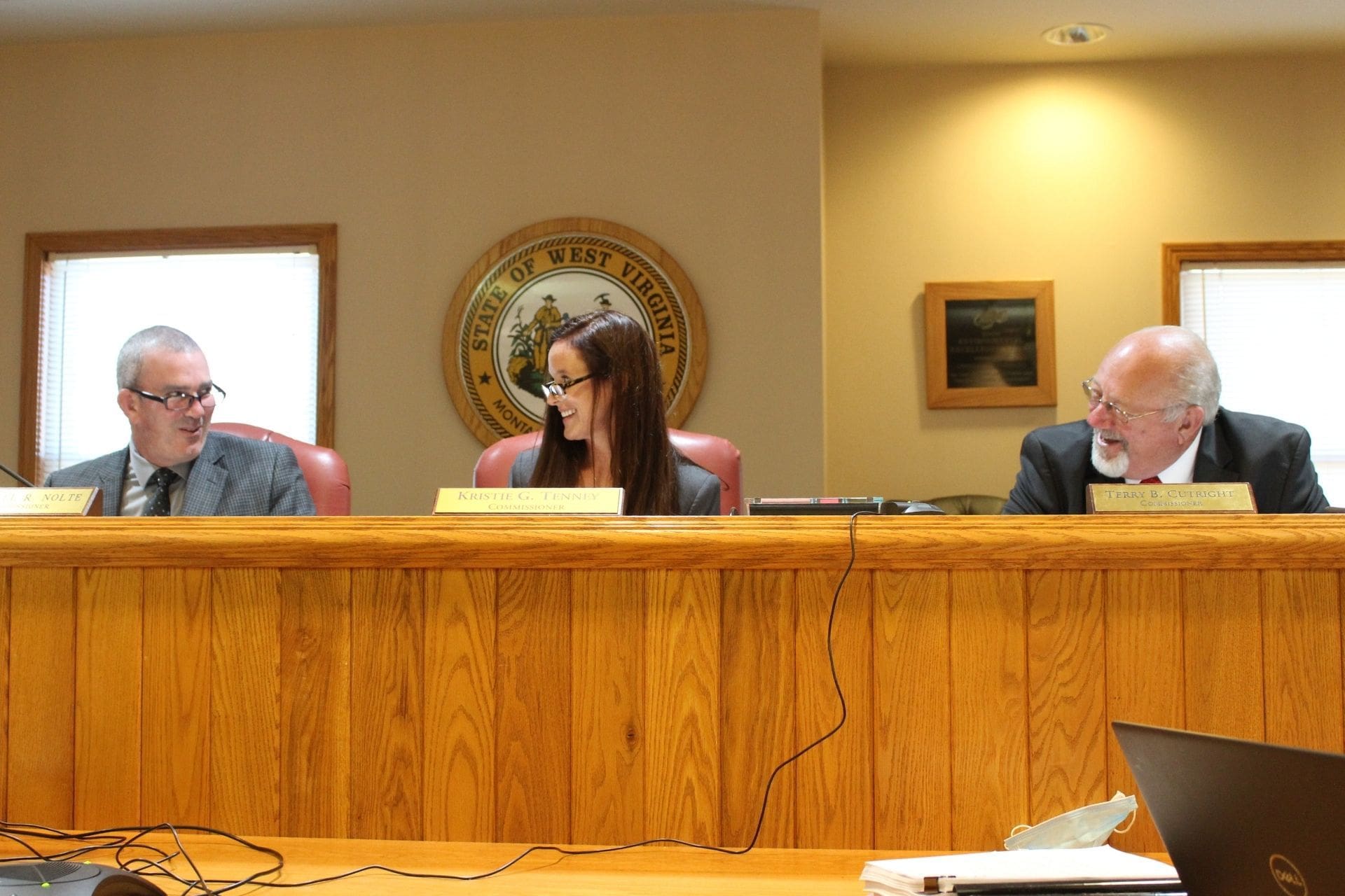 From left, commissioners Sam Nolte, Kristie Tenney and Terry Cutright.