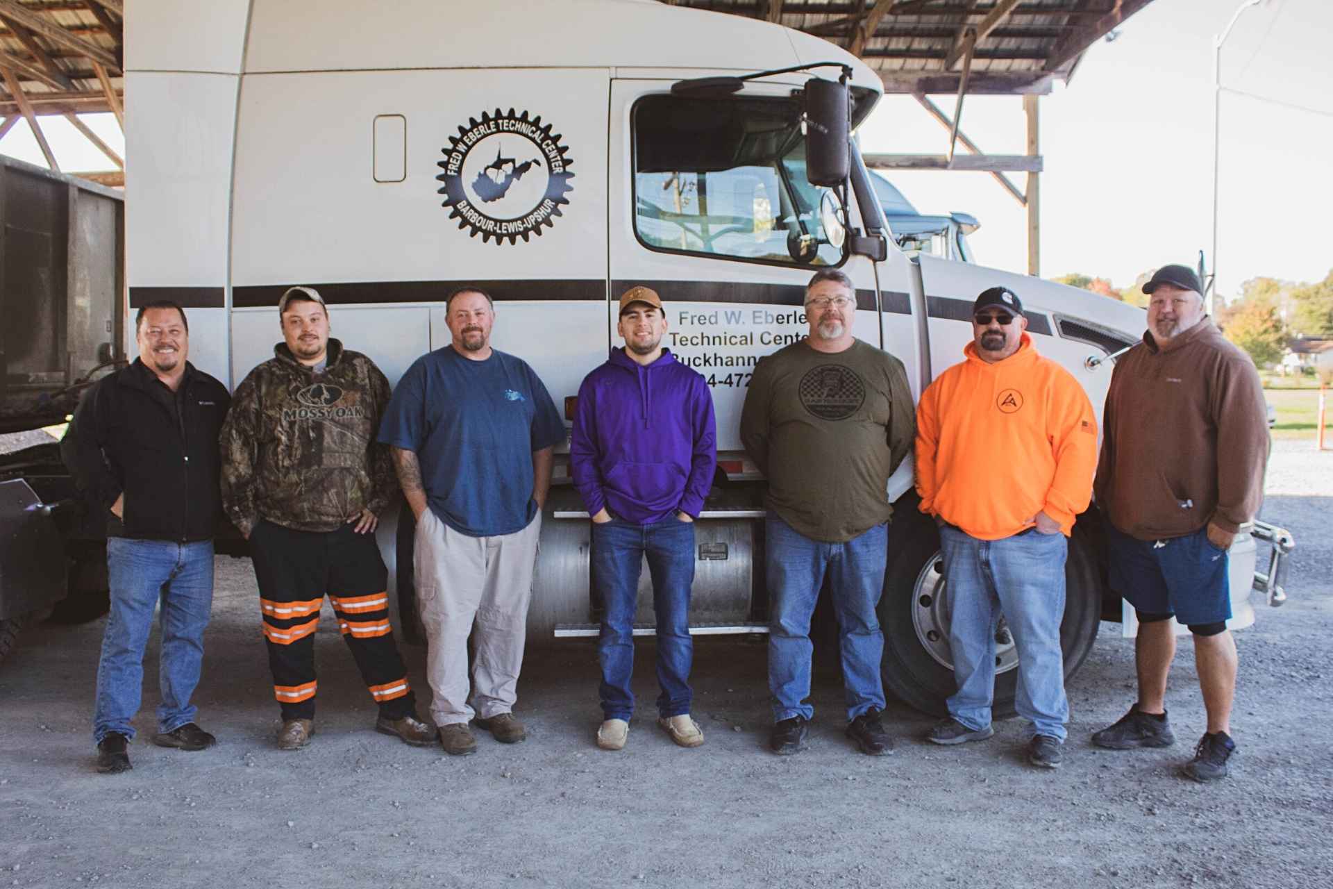 From left to right: Ron Roach (instructor), Tyler Barlow, Jeremy McCauley, Sheldon Long, Matthew Haller, David Wolfe and Barry Kiernan (instructor). Not pictured: student Jeff McMullen.