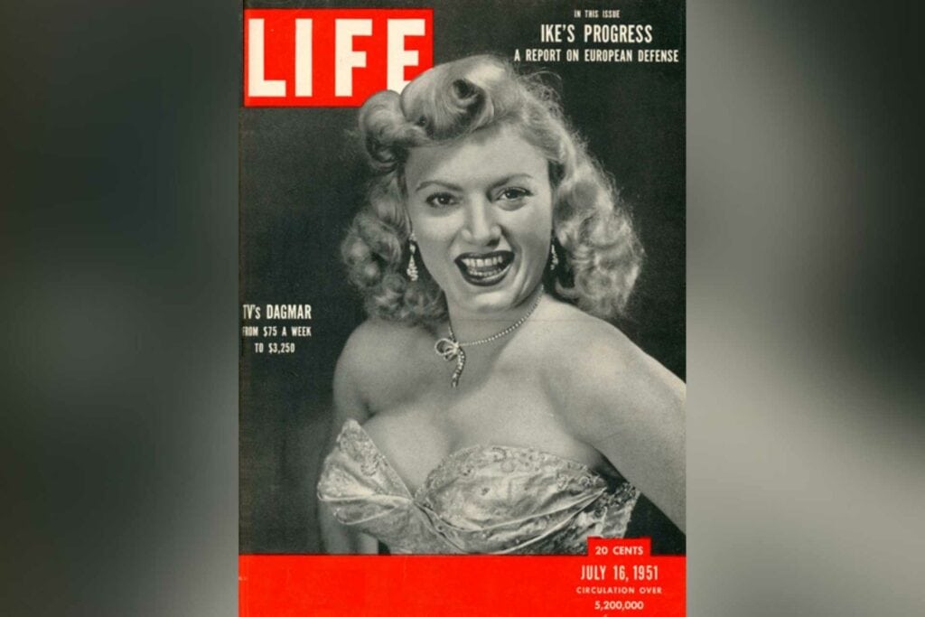 Actress Dagmar on the cover of Life.