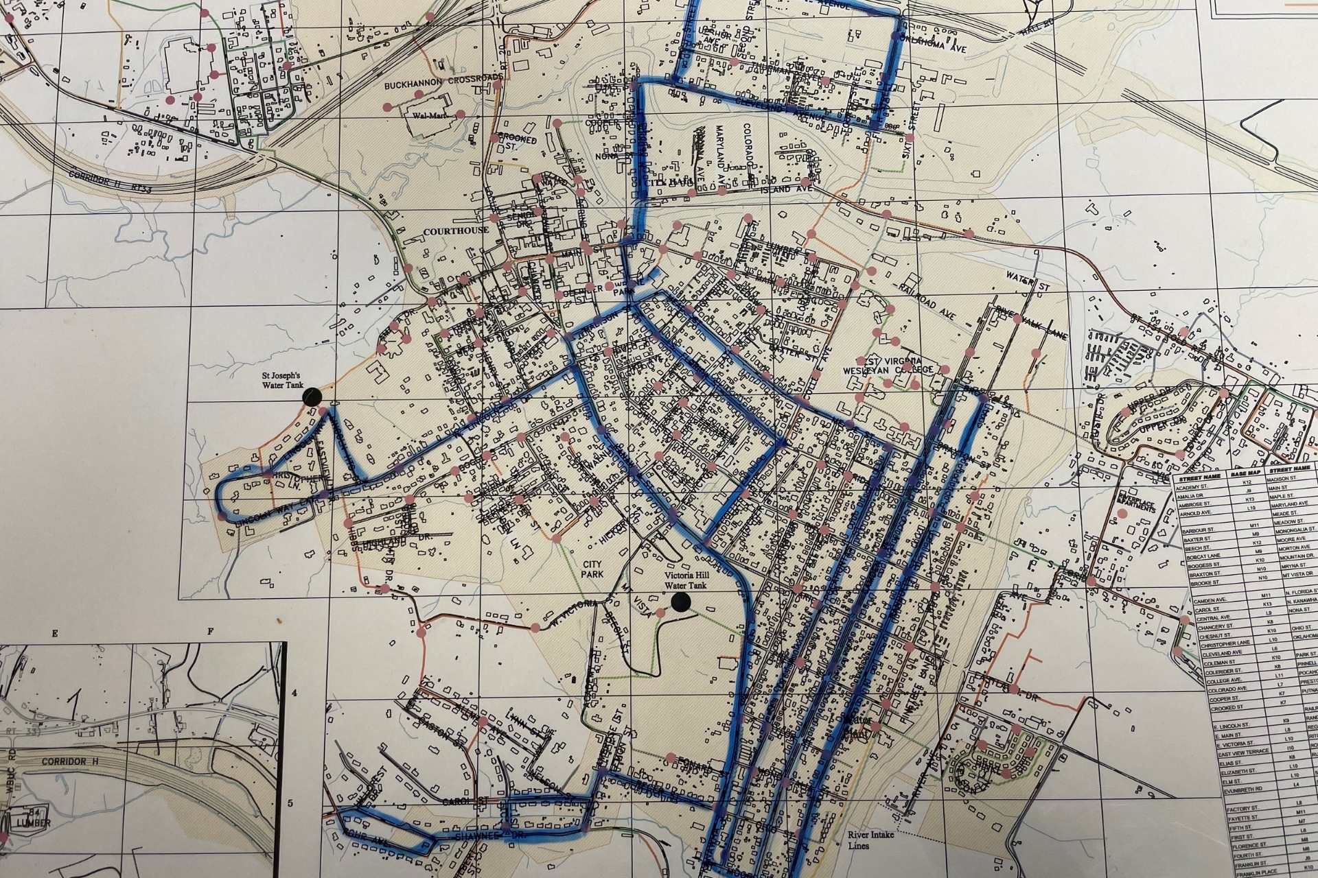 Santa's Route Map (courtesy the City of Buckhannon)