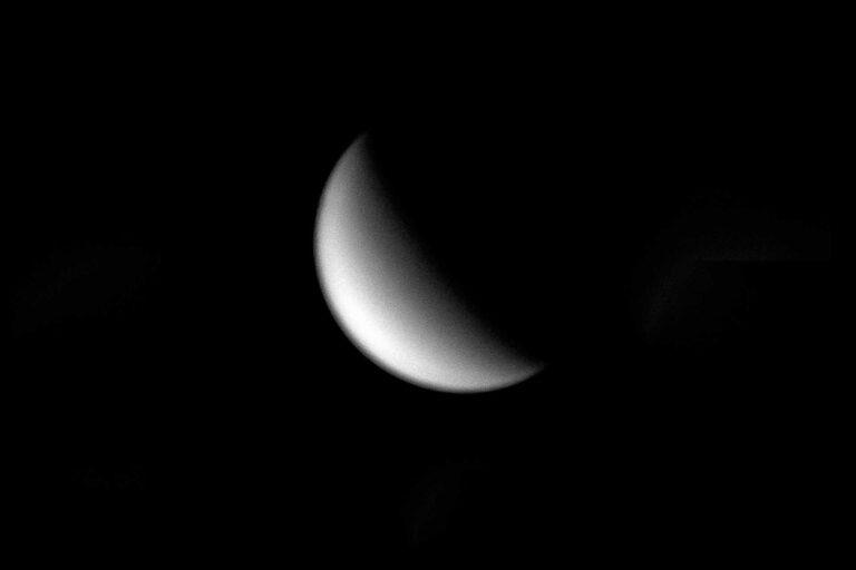 A photo of Venus taken from a telescope. WVU engineers are developing software for aerobots that will explore Venus’ environment. (WVU Photo/Yu Gu)