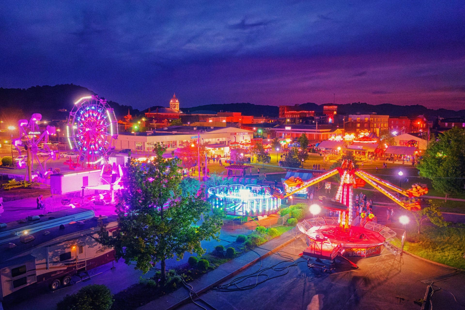 The carnival during the 2019 West Virginia Strawberry Festival. (Photo by Brian Bergstrom/My Buckhannon)