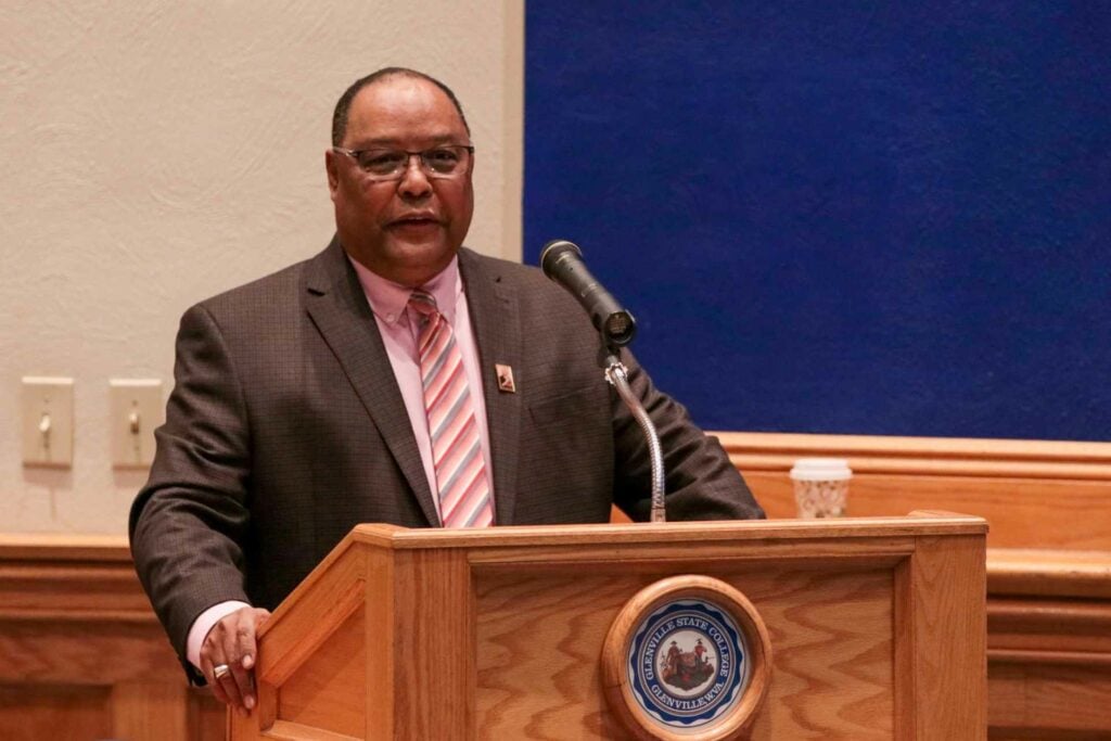 Dr. Cicero Fain speaks at Glenville State College as part of the College’s Department of Social Science speaker series. Fain’s presentation centered on the topic of “Black Entrepreneurial Spirit, Black Huntington, WV, 1871-1929.”
