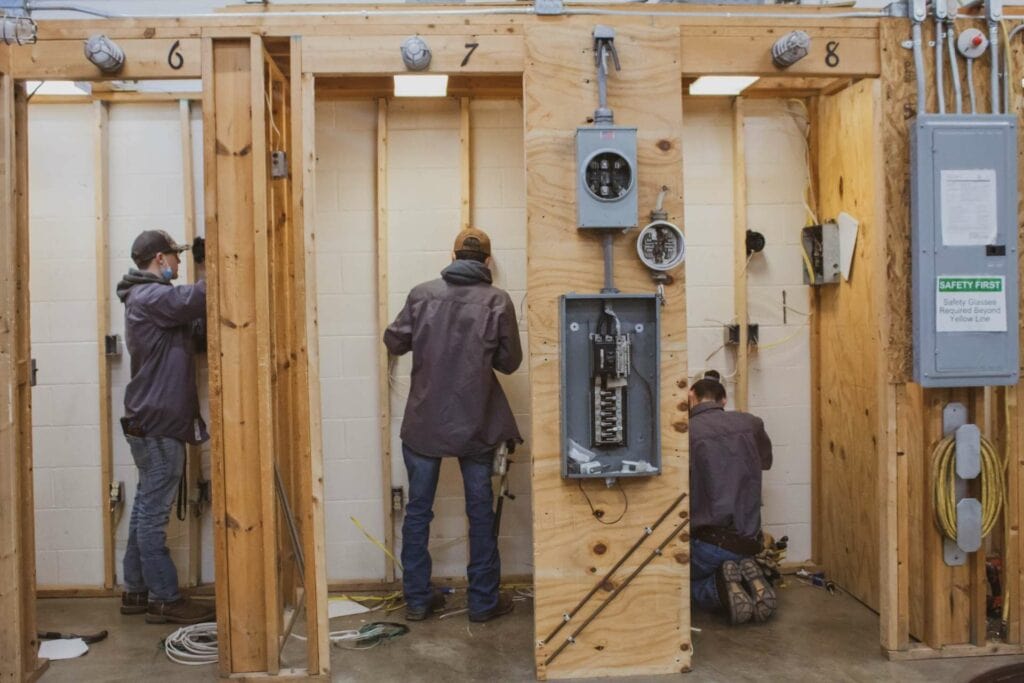 Current Electrical Technology students competing in the 2022 SkillsUSA Competition in Feb. 2022 / Photo by Beckie Boyd