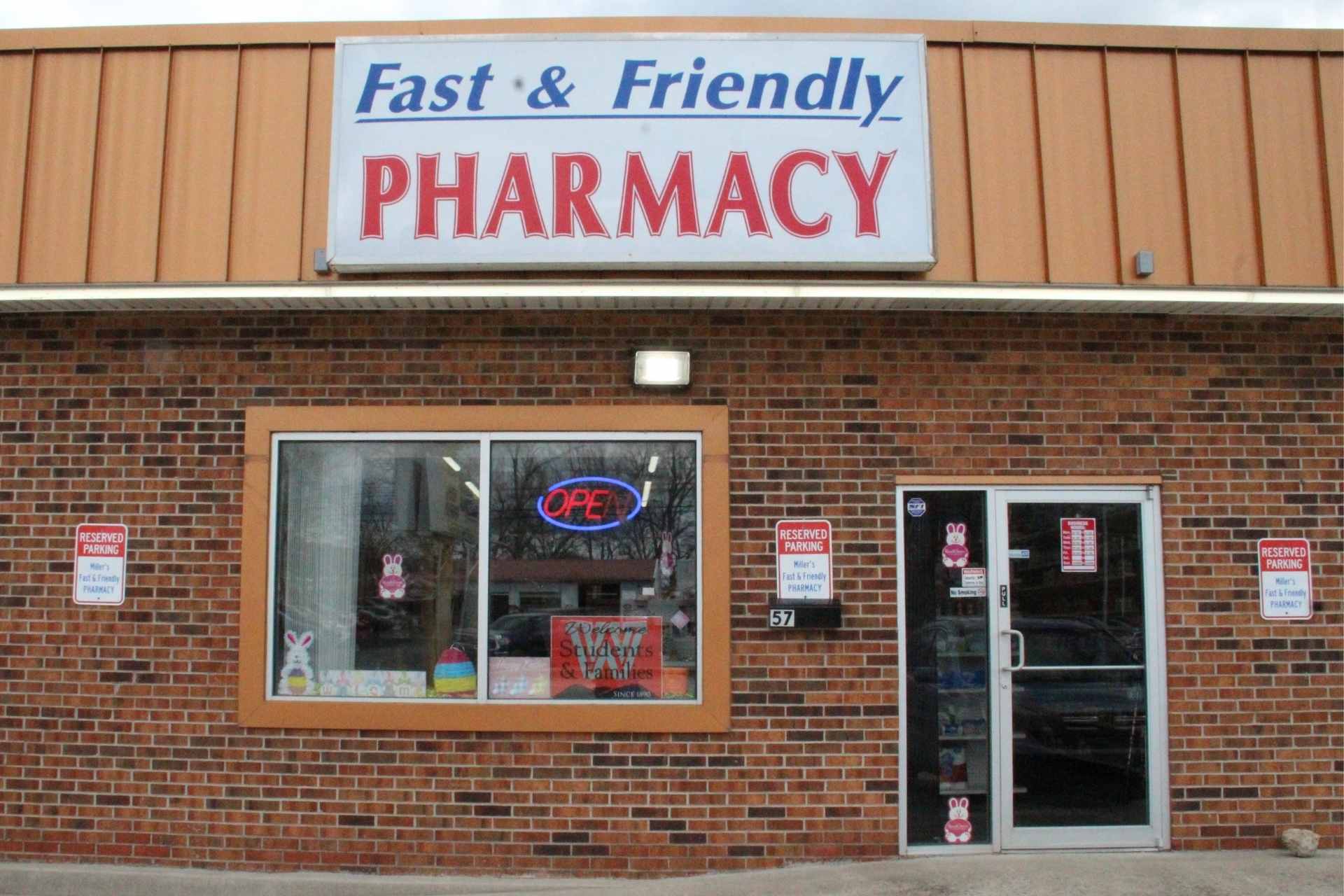 Fast and Friendly Pharmacy is located at 57 North Locust Street in Buckhannon, near the Donut Shop.