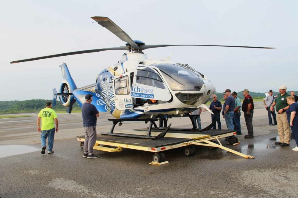 County firefighters learn how to set up landing zones for emergency medical helicopters