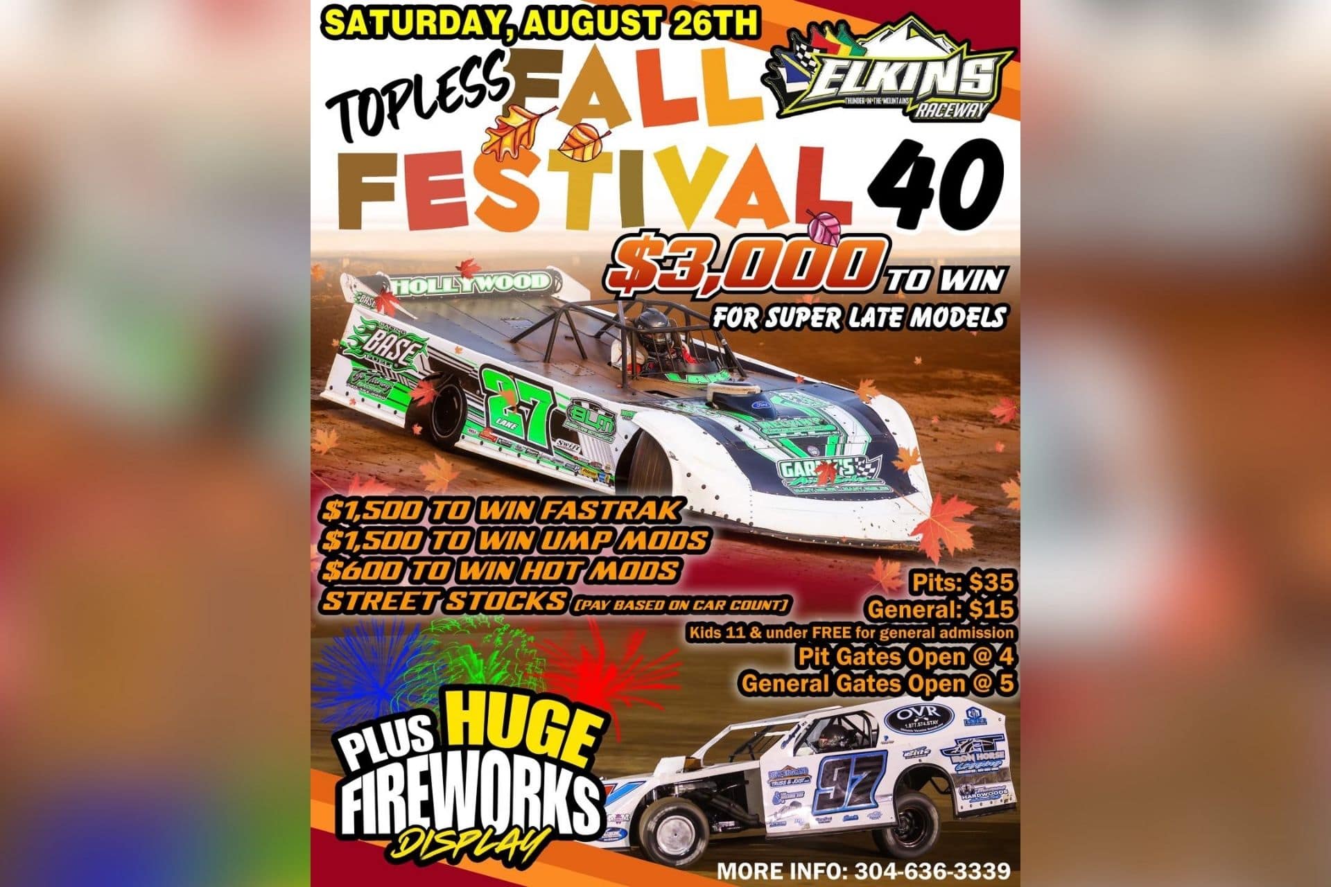 Northern Recollection Datum Elkins Raceway Fall Festival coming this weekend
