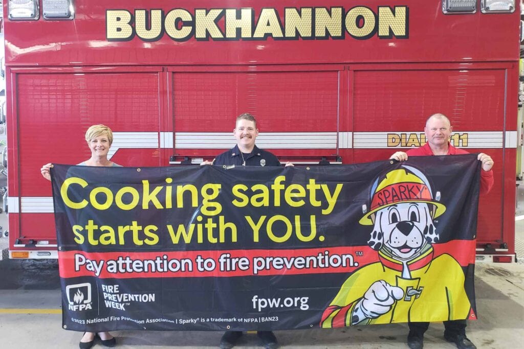 Kelley Tierney State Farm donates Fire Prevention Week kit to Buckhannon Fire Department