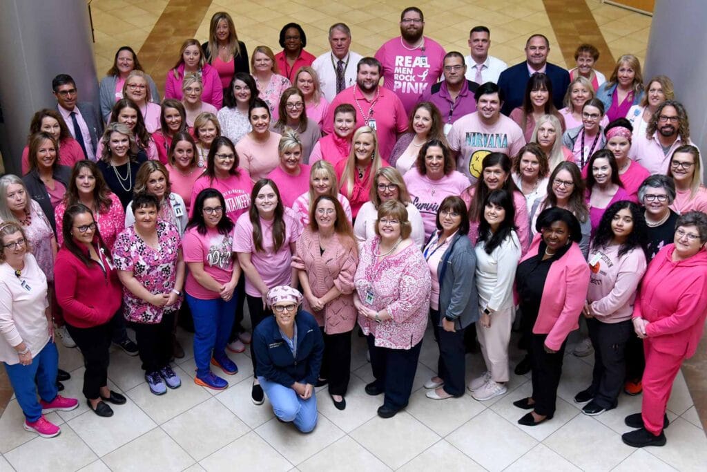 Early cancer detection saves lives: WVU Hospitals staff celebrate Pink Out Day
