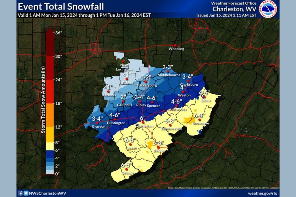 Several inches of snow, arctic temperatures expected in Upshur County to start the week