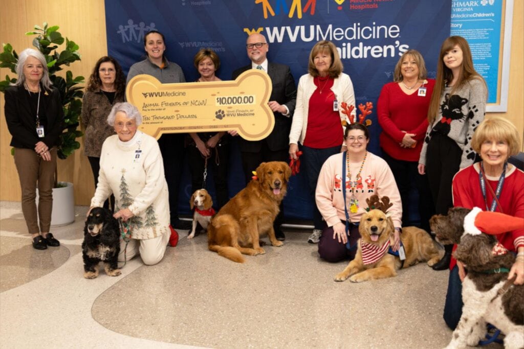 WVU Medicine Healing Hounds donate $10,000 to Animal Friends to support new Morgantown shelter