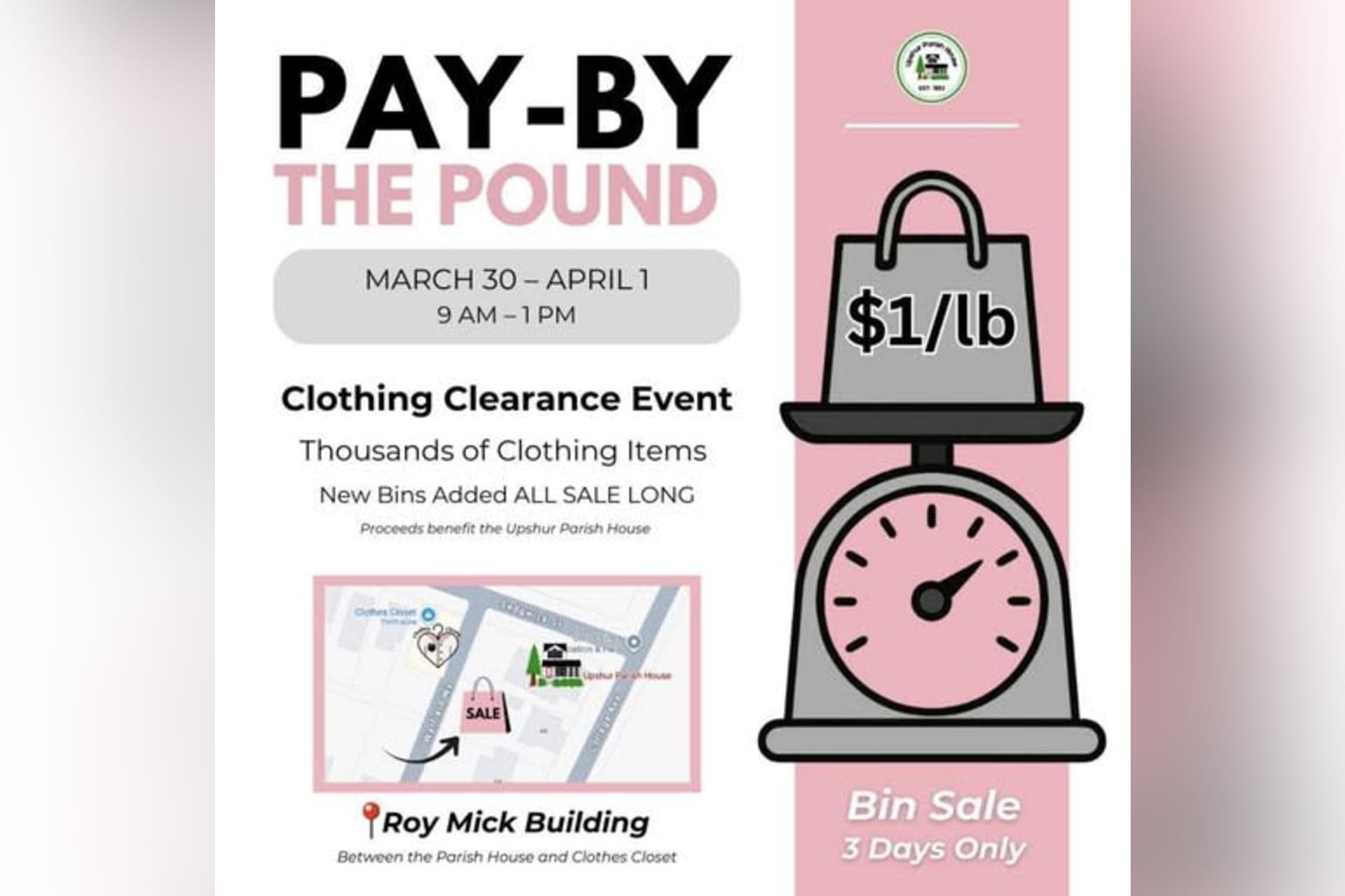 Clothes Closet Pay-By-The-Pound sale flyer