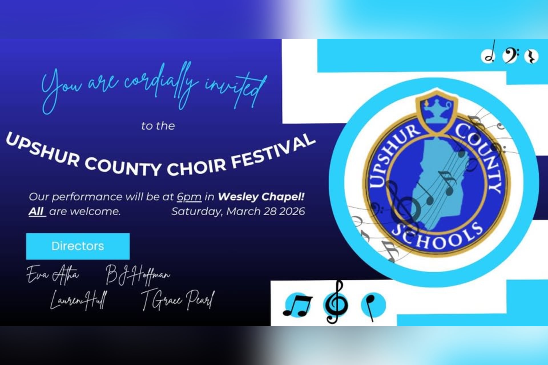 First Upshur County Choir Festival flyer