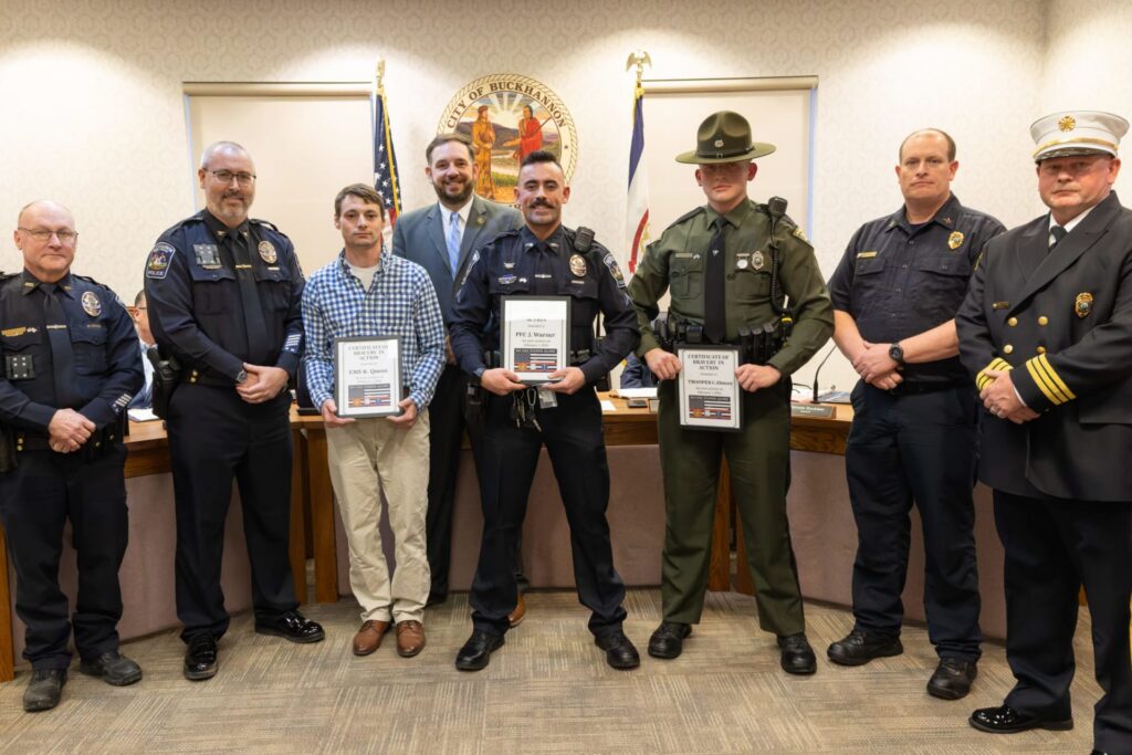 Three first responders honored for helping rescue woman from burning Buckhannon home