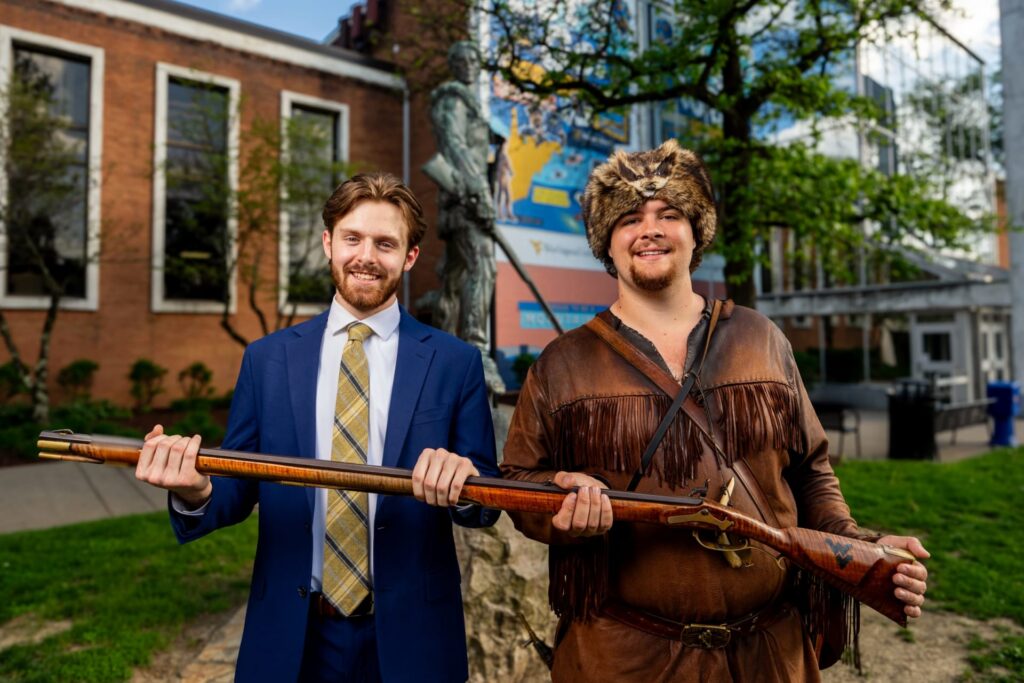 Allen takes over as WVU Mountaineer mascot following rifle passing ceremony
