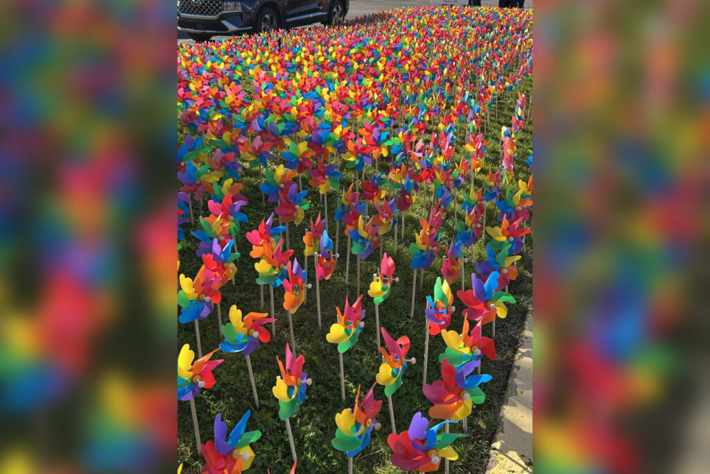 Charleston hospital places pinwheels to remember abused children