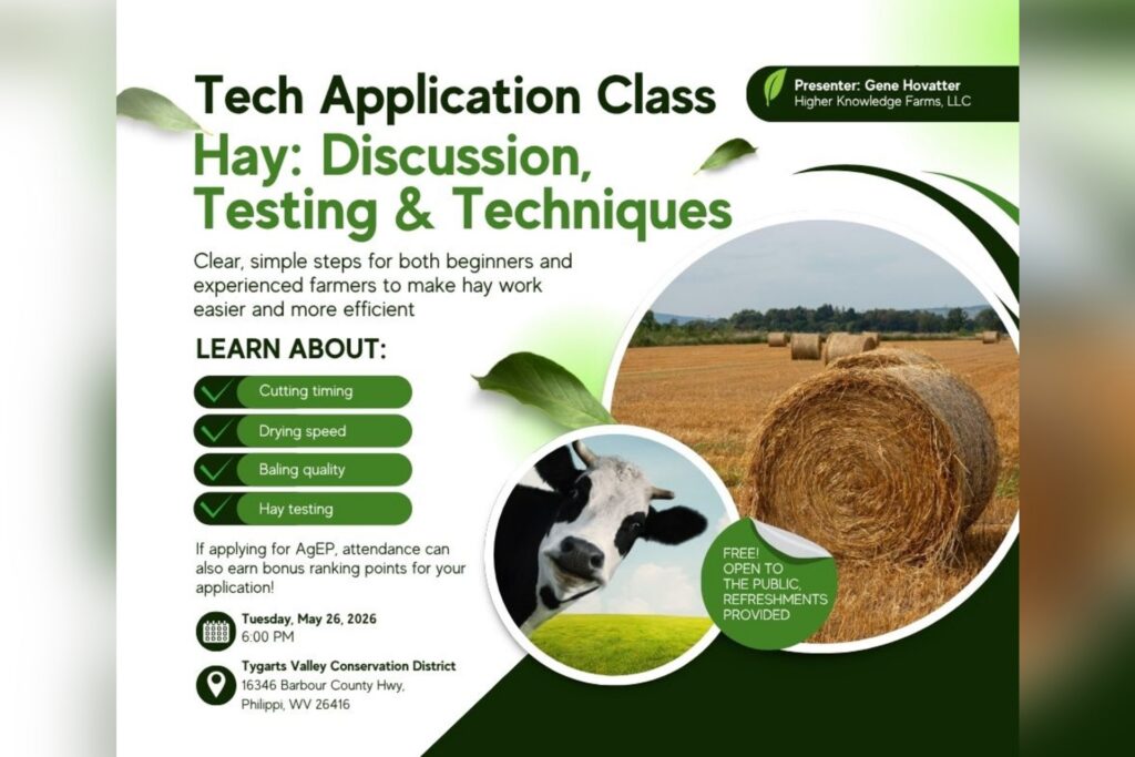 Hay techniques, testing and discussion class set for May 26 in Philippi