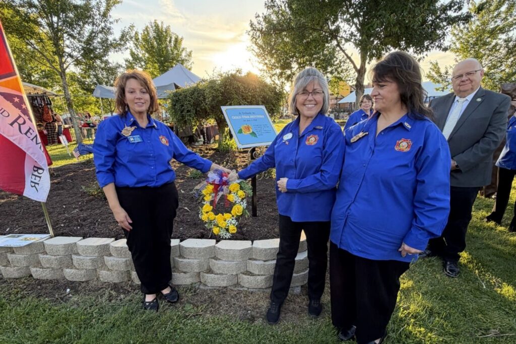 National VFW Auxiliary president visits Buckhannon, lays wreath at Gold Star Mothers Rose Garden