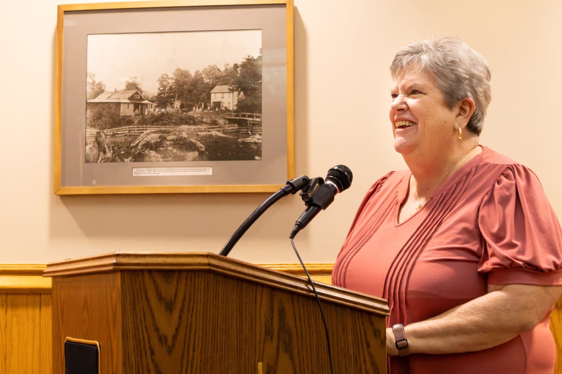 Upshur County Relay for Life Chairperson Robin Oldaker addresses the Upshur County Commission on July 9.