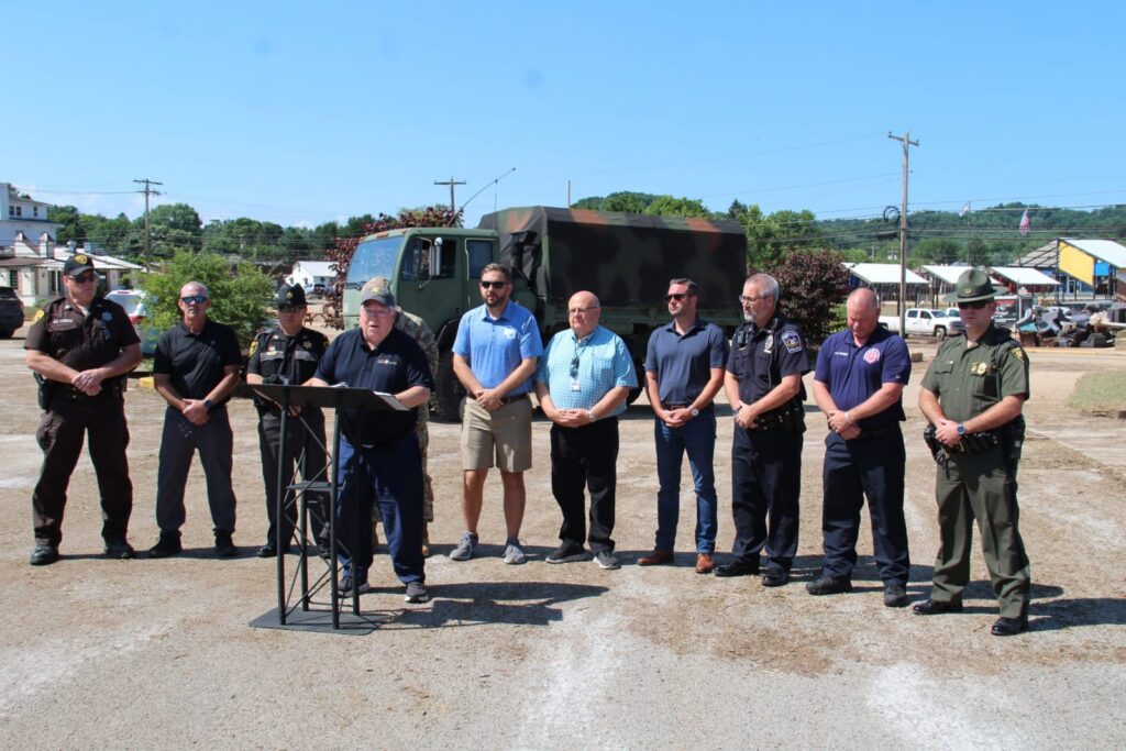 Governor Morrisey visits recovery efforts in Pleasants and Lewis counties