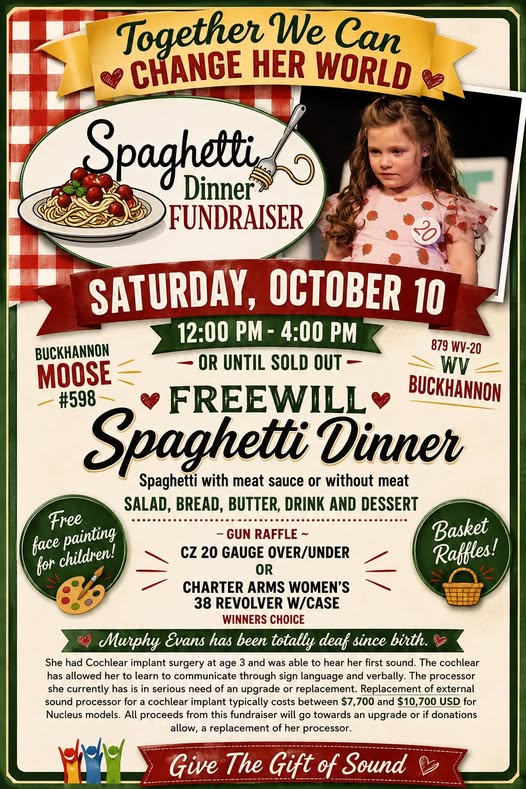 Spaghetti Dinner Fundraiser for Murphy Evans